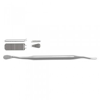Miller-Colburn Bone File Fig. 5 - Drawing Cut Stainless Steel, 18 cm - 7"